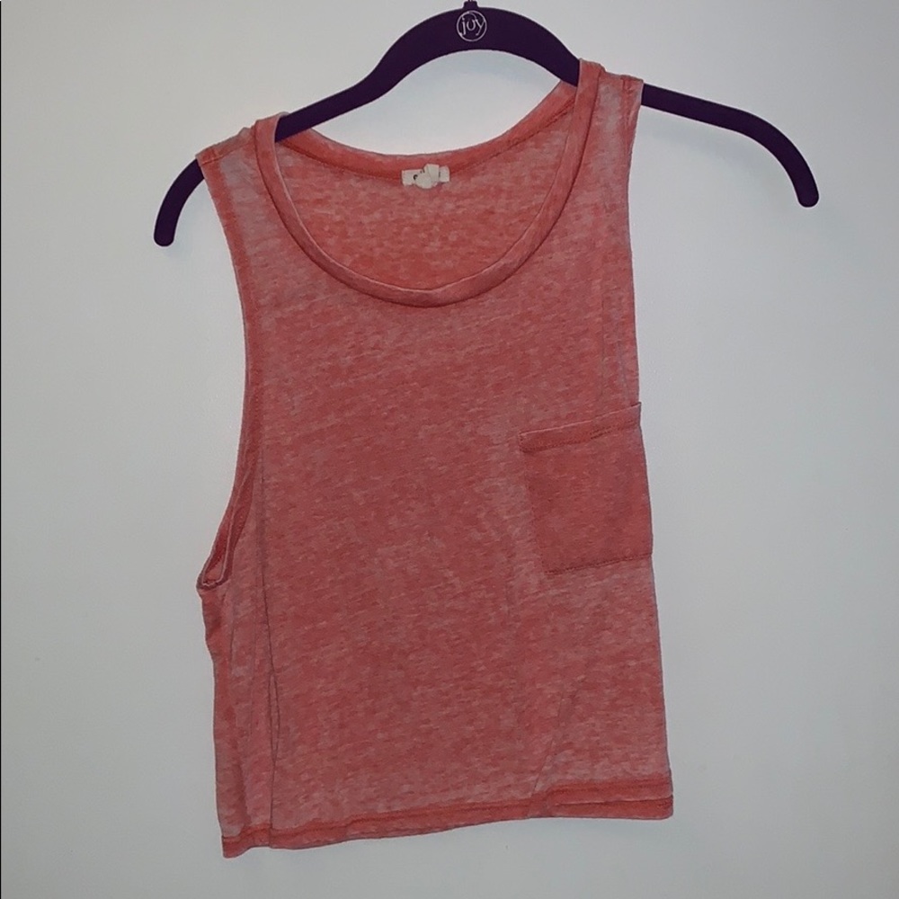 Coral pocket crop top